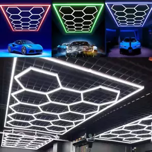 14X Hexagon LED Lampe Röhren Werkstatt Garage Wand Decken Leuchte Beleuchtung DE - Bild 1 von 31