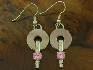 925 Argento Sterling Pendenti con Zirconia & Madreperla Ricoperto/5,2cm/11,3g - Foto 1 di 3