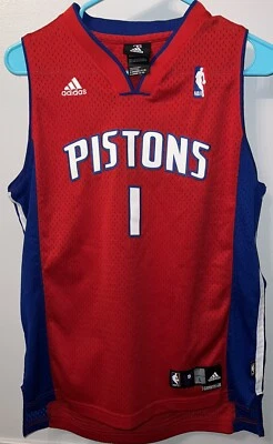 Camiseta de basquete masculina Adidas Detroit Pistons Billups-EUC-Tamanho Grande - Imagem 1 de 4