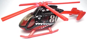 2011 MATCHBOX AIRBLADE #86 BLACK & RED 3 5/8" DIECAST HELICOPTER W/ SHARK TEETH - Picture 1 of 6