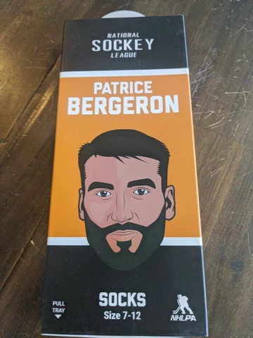Patrice Bergeron  Sockey SOCKS sz 7 -12 Boston Bruins NHL Cover
