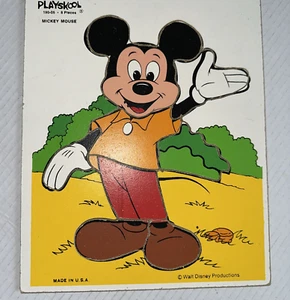 Vintage Walt Disney WOOD Puzzle PLAYSKOOL Mickey Mouse 190-05 8 pieces - Picture 1 of 6