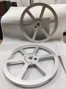 un par de carretes de cinta plateados Pioneer PR-85 7" pulgadas de metal ligero aluminio carrete de recogida - Imagen 1 de 2