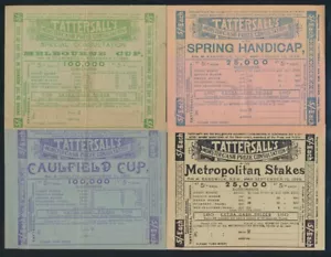Australia: HORSE RACING 1899 5/- Tattersall COLLN 4 SWEEPS INCL "MELBOURNE CUP" - Bild 1 von 1