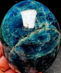 274g Natural Blue Sapphire Apatite Stone Quartz Crystal Polished stand  s802 - Picture 1 of 7