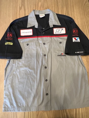 CHASE AUTHENTICS Kasey KAHNE #9 MENS Large DODGE RACING BUTTON UP Crew SHIRT Cover