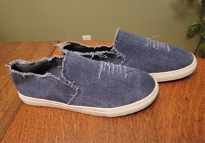 Forever Fabric Loafers Womens Size 8.5 Blue Denim Comfort Shoes Stretchy  - Picture 1 of 10