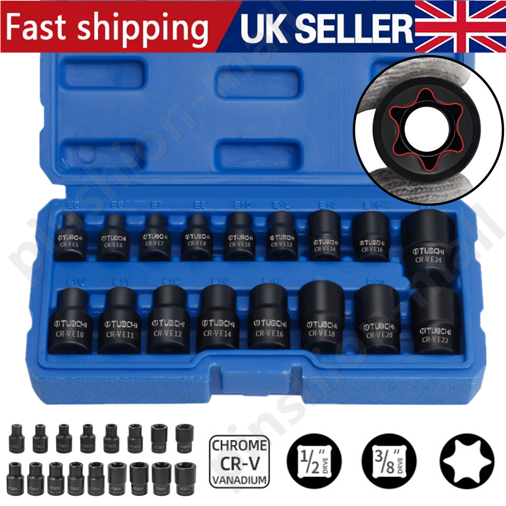1/2 Drive Torx Bit Socket Set - T30 To T80 Cr-Mo Impact Grade (8-Piece) With Case - View #7