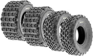 Set of 4 Sport ATV Tubeless Tires 19x7-8 Front & 18x9.5-8 Rear, 4 Ply Year Round - Picture 1 of 12