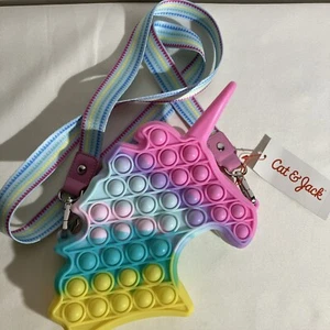 Girls Unicorn Bubble Purse Crossbody Bag Pop Bubble Stress Relief NEW W TAG 7” - Picture 1 of 9