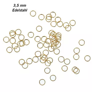 10 Stück 3,5mm Edelstahl Biegeringe, offen, goldfarben - Bild 1 von 1