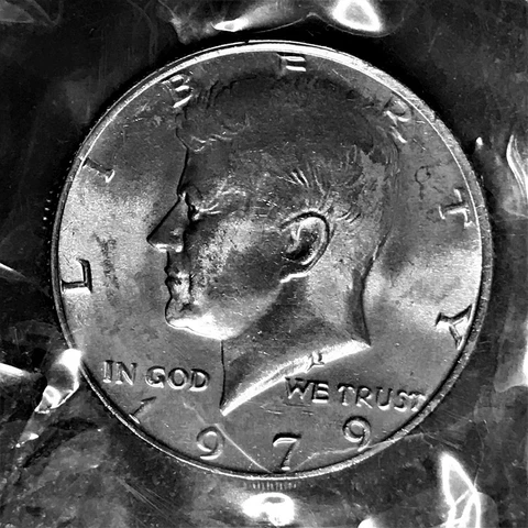 1979 P Kennedy Half Dollar Clad No Silver Brilliant Unc Sealed in Orig Cello BU Cover