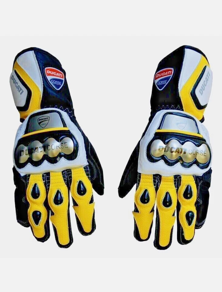 Ducati Corse Motorcycle Motorbike Racing Leather Gloves - Image 1 of 2