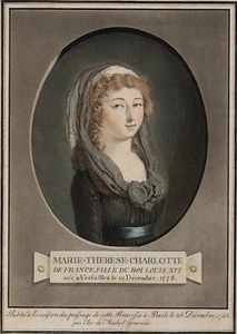 C. MECHEL (1737-1817), Porträt Marie-Thérèse-Charlotte, Aquatinta Klassizismus - Bild 1 von 5