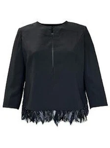 Marina Rinaldi Women's Black Cancan Hook Closure Jacket Size 12W/21 NWT - Picture 1 of 3