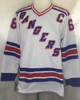 Jaromir Jagr New York Rangers White & Blue "1990-1999 Throwback" CCM NHL Jersey - Image 1 of 2