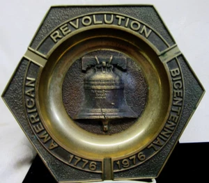 19761776-1976 BRASS American Revolution BiCENTENNIAL  ASHTRAY, Liberty Bell - Picture 1 of 2