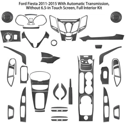 Kit de cubierta interior completo de fibra de carbono 66 piezas para Ford Fiesta 2011-15 Foto 1 de 4