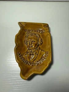 Vintage State of Illinois geformter Vintage 1818-1968 Stephen A. Douglas Aschenbecher. - Bild 1 von 5