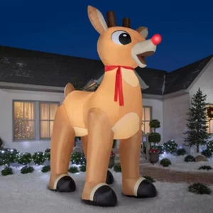 WEIHNACHTEN 14 FUSS KOLOSSALES RUDOLPH DAS RENTIER MIT DER ROTEN NASE luftgeblasen AUFBLASBAR - Bild 1 von 3