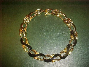 GIVENCHY BIJOUX VINTAGE BLACK & GOLDTONE 19 INCHES LINK NECKLACE BEAUTIFUL #72 - Bild 1 von 11