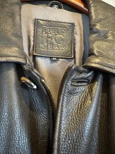 FIELD GEAR Heavy Leather Jacket Coat Brown Men’s Sz Medium Wool Vintage - Picture 1 of 14