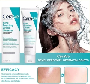 CeraVe Acne Foaming Cream Wash with Benzoyl Peroxide 10% Maximum Strength-5 0Z - Picture 1 of 11