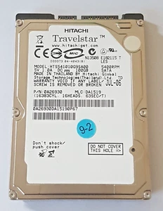 100 GB SATA Hitachi Travelstar HTS541010G9SA00 5400RPM 8MB HDD 2.5 " Hard Drive - Picture 1 of 1