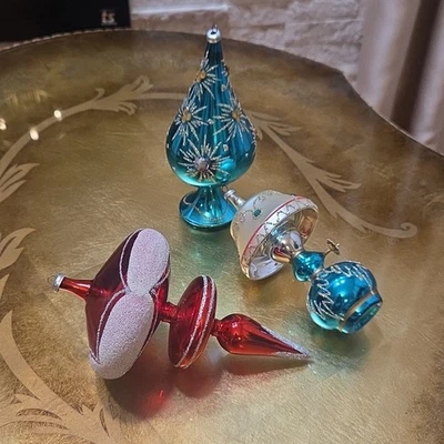 De Carlini ? Vintage Italian Blown Glass Christmas Ornaments - Set Of 3 - Rare! - Image 1 of 4