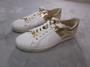 Michael Michael Kors Toby Schnürschuhe Damengröße 10 weiß gold Leder MK - Bild 1 von 8