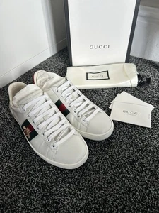 Scarpe da ginnastica Gucci Ace Bee bianche in pelle pelle di serpente Lasies UK3 EU35,5 con scatola ottime condizioni - Foto 1 di 19