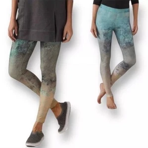 Soft Surroundings Leggings Medium Blue Tan Ombre Stretch Mid Rise Travel Comfy - Picture 1 of 7