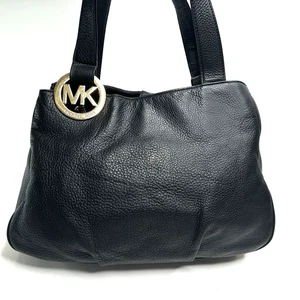 Bolso de Mano MICHAEL KORS Fulton Lg E W Cuero Genuino Negro $298 - Imagen 1 de 11
