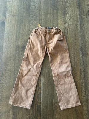 Carhartt Kids Duck Canvas Pant Size 10 Unisex Adjustable Waist Brown - Image 1 of 4