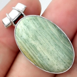 Natural Saturn Chalcedony 925 Sterling Silver Pendant Jewelry P-1304 - Picture 1 of 5