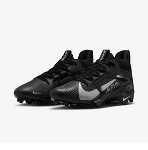 Nike Alpha Menace Elite 4 Black Silver Football Cleats FD7036-002 Mens Sz 10 NEW - Picture 1 of 10