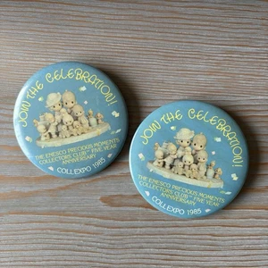 1985 Join The Celebration Precious Moments Collectors' Club Pin 3” Button (2) - Picture 1 of 6