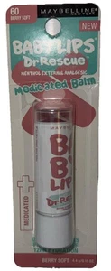 1- MAYBELLINE BABY LIPS DR RESCUE MEDICATED BALM #60 BERRY SOFT (New/See Photos) - Picture 1 of 7