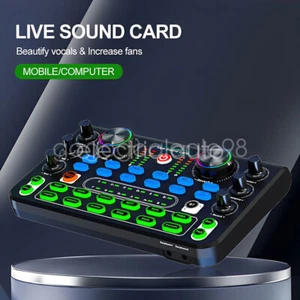 X60 Live Sound Card 16 Sounds Effects For Live Streaming Microphone DJ Mixer - Picture 1 of 14