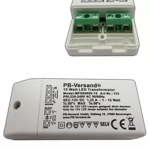 LED Trafo 12V DC 0,5 - 15 Watt Netzteil Treiber Transformator Driver Lampen - Bild 1 von 6