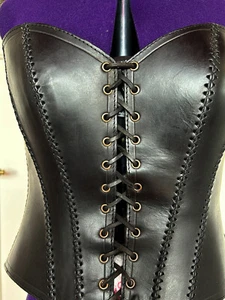 Gothic Leder-Korsage | Vintage | Schwarz | Verstellbar (Gr. 36–40) | Steampunk - Bild 1 von 18