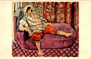 IL, Illinois HENRI MATISSE~Woman On Rose Divan ART INSTITUTE OF CHICAGO Postcard - Picture 1 of 2