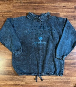 1980s Acid Wash Teal Sweatshirt Vtg Phoenix Sportswear Unisex L/XL California - Afbeelding 1 van 10