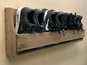 Zapatero de madera rústico montado en la pared organizador de almacenamiento 1000 mm (SR) (EL) - Imagen 1 de 8