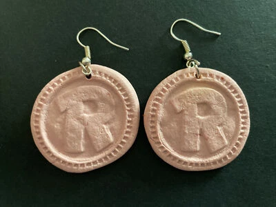 ORECCHINI IN FIMO FATTI A MANO BISCOTTO RINGO Diametro 3,7cm - Immagine 1 di 3