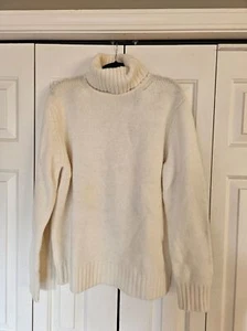 The limited turtleneck sweater Angora rabbit wool blend L beige cream - Picture 1 of 8
