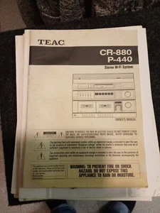 Teac CR-880 stereo system genuine owners manual - Picture 1 of 3