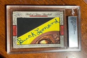 BUCK LEONARD 2018 LEAF SIGNATURES CUT AUTHENTIC AUTOGRAPHED BASEBALL CARD