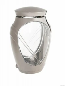 Exclusiv Grablampe massiv silbergrau Grablicht Grablaterne Grableuchte Friedhof - Bild 1 von 3