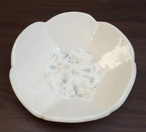 Handmade Decorative Glazed Pottery Square Plate Ornamental Bowl Art white - Picture 1 of 3